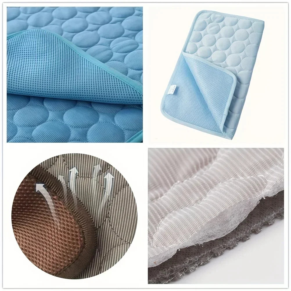 Pet Cooling Mat — Self-Cooling Gel Pad for Dogs & Cats, Pressure-Activated, Washable, Multiple Sizes