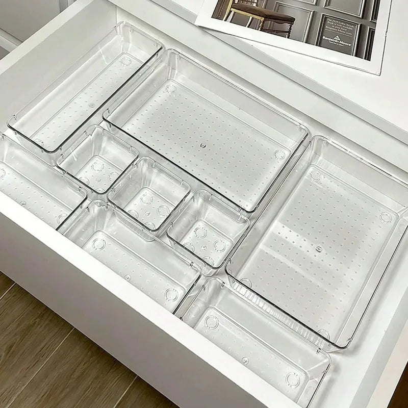 Drawer Organizer Set (7-Piece) — Adjustable Dividers & Bins for Dresser, Desk, Kitchen & Bathroom Drawers