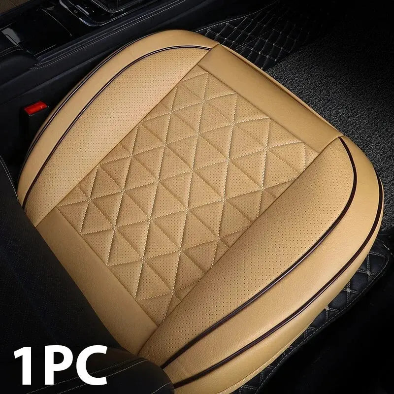 Universal Car Seat Cover — PU Leather Front Seat Protector, Waterproof, Anti-Slip, Fits Most Cars