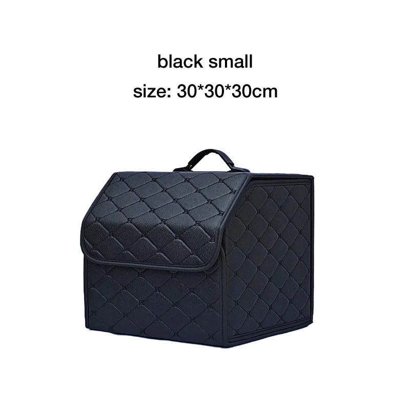 Collapsible Car Trunk Organizer — Foldable Storage Box with Lid for SUV, Car & Truck Cargo
