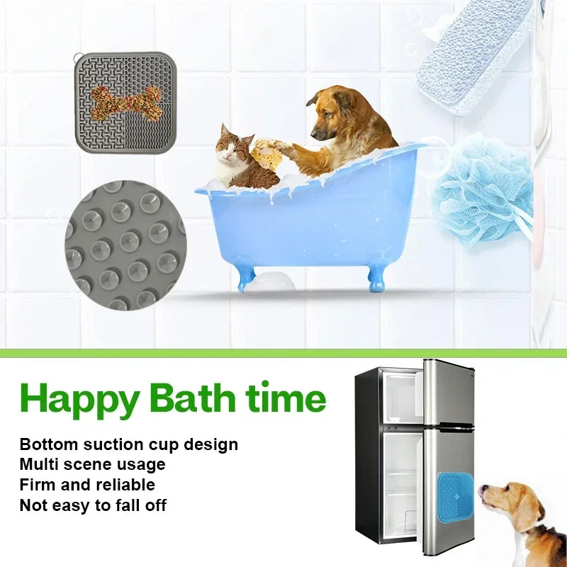 Dog Licking Mat — Slow Feeder Lick Pad with Suction Base, Calming Anxiety Relief for Dogs & Cats