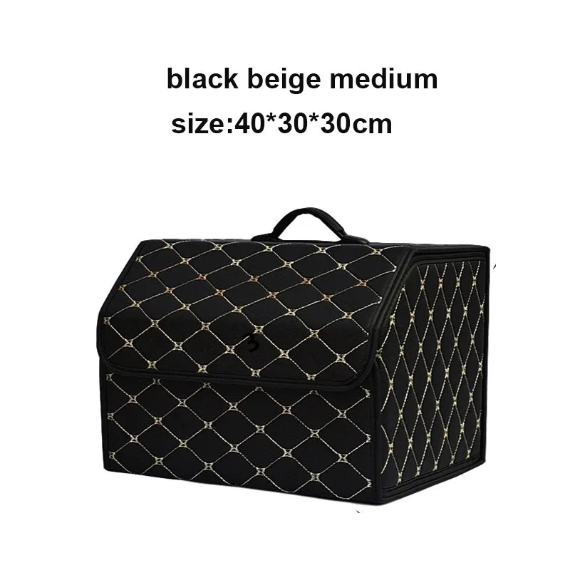 Collapsible Car Trunk Organizer — Foldable Storage Box with Lid for SUV, Car & Truck Cargo