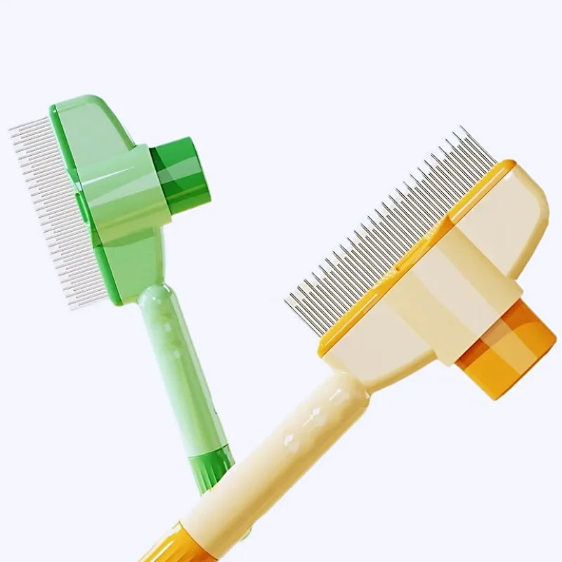 Self-Cleaning Dog & Cat Brush — Deshedding Slicker Grooming Brush with One-Click Hair Release