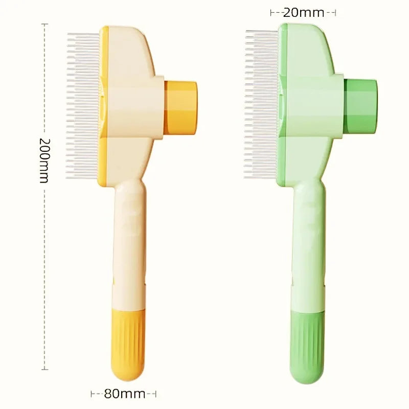 Self-Cleaning Dog & Cat Brush — Deshedding Slicker Grooming Brush with One-Click Hair Release