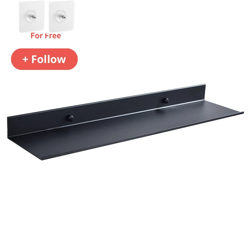 No-Drill Bathroom Shelf — Adhesive Wall-Mounted Storage Organizer for Bathroom & Kitchen, Punch-Free