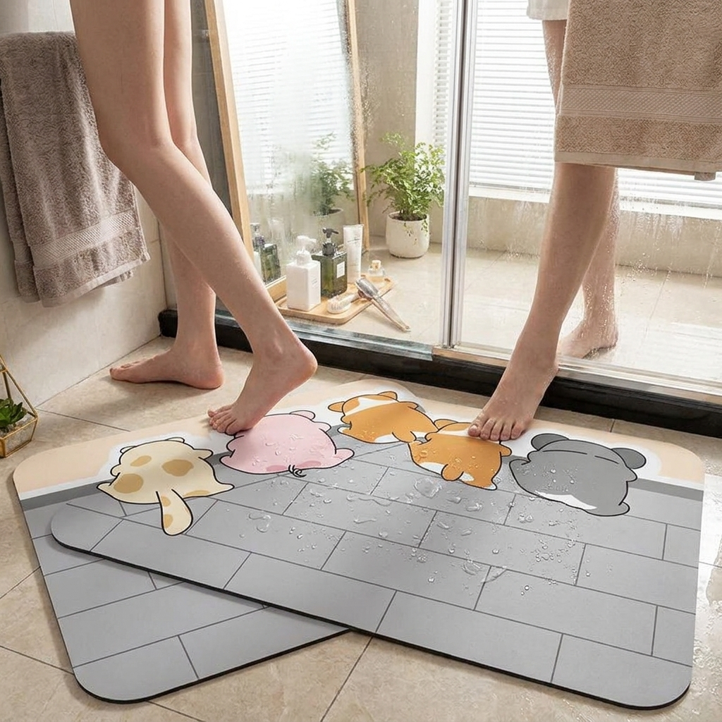 Cartoon Bathroom Floor Mat lifestyle