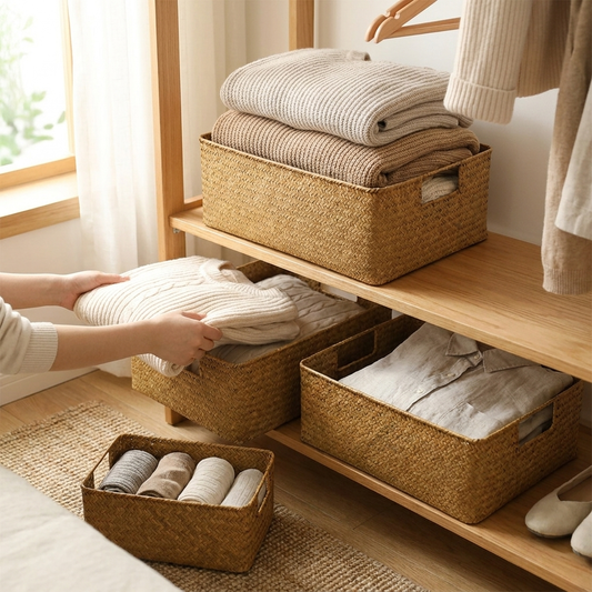 Seagrass Woven Basket lifestyle
